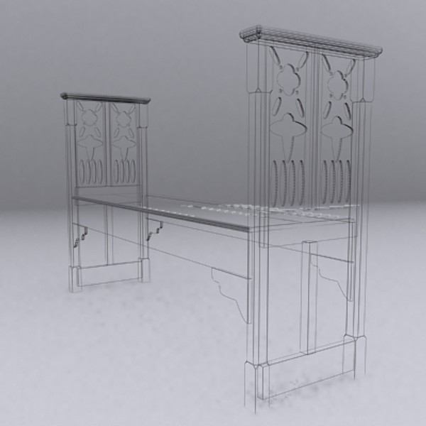 medieval bench 3d model - High Bench by SuIXo